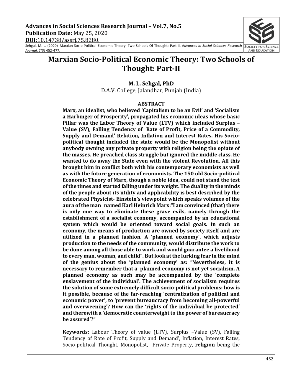 Marxian Socio-Political Economic Theory: Two Schools of Thought: Part-II