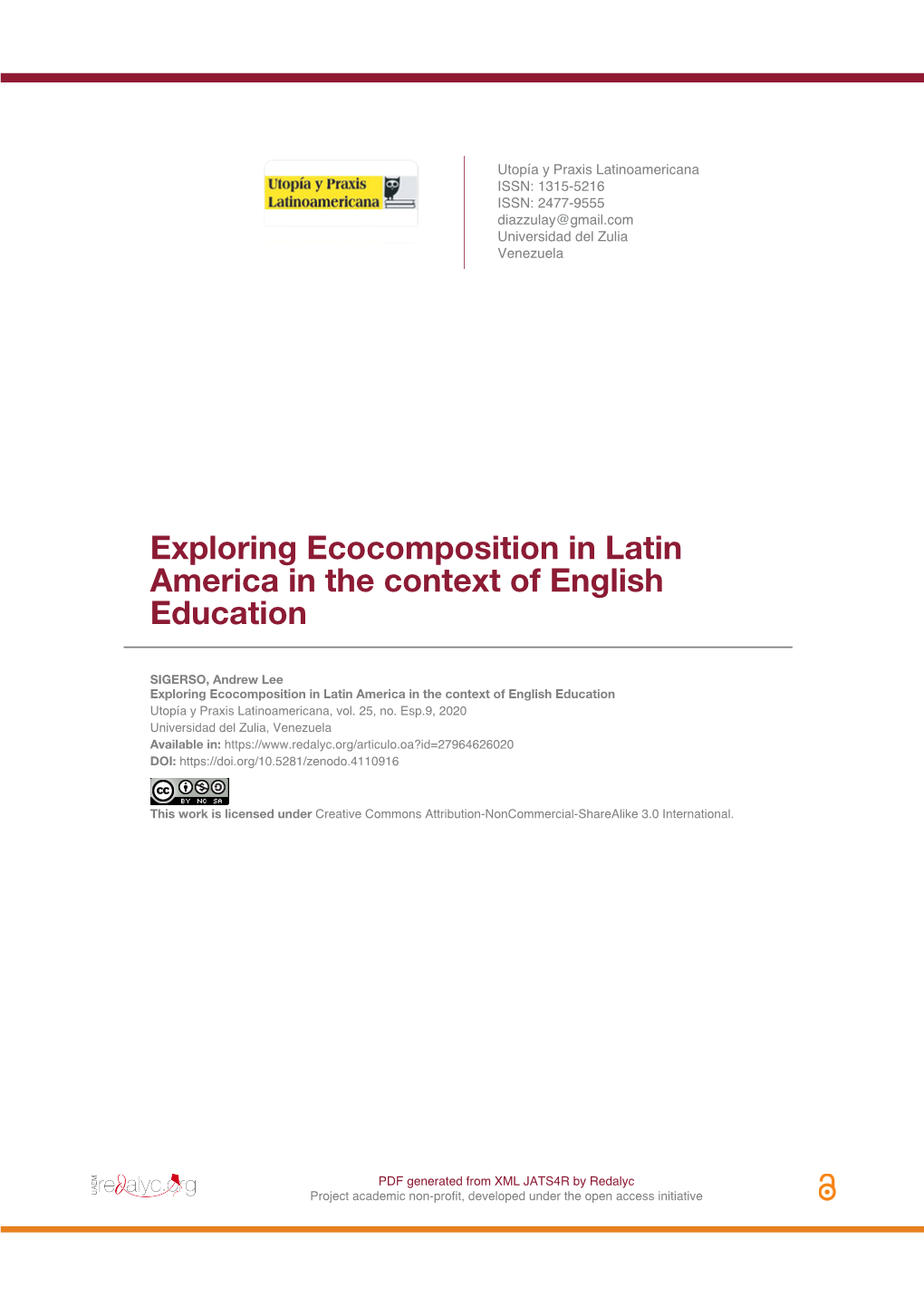 Exploring Ecocomposition in Latin America in the Context of English Education