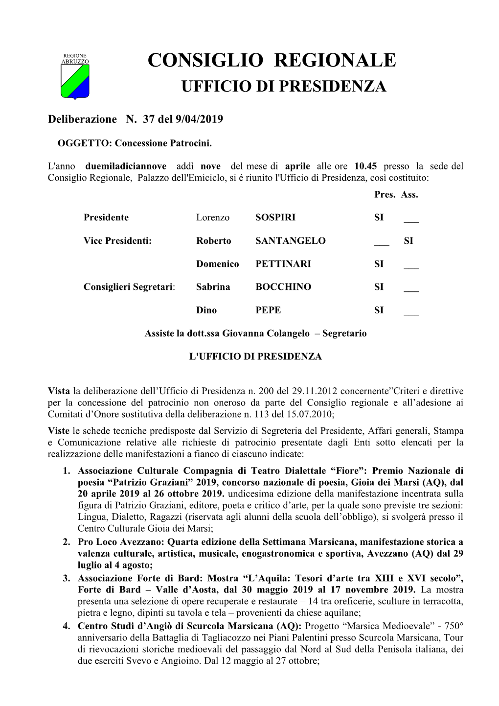 Consiglio Regionale Dell'abruzzo