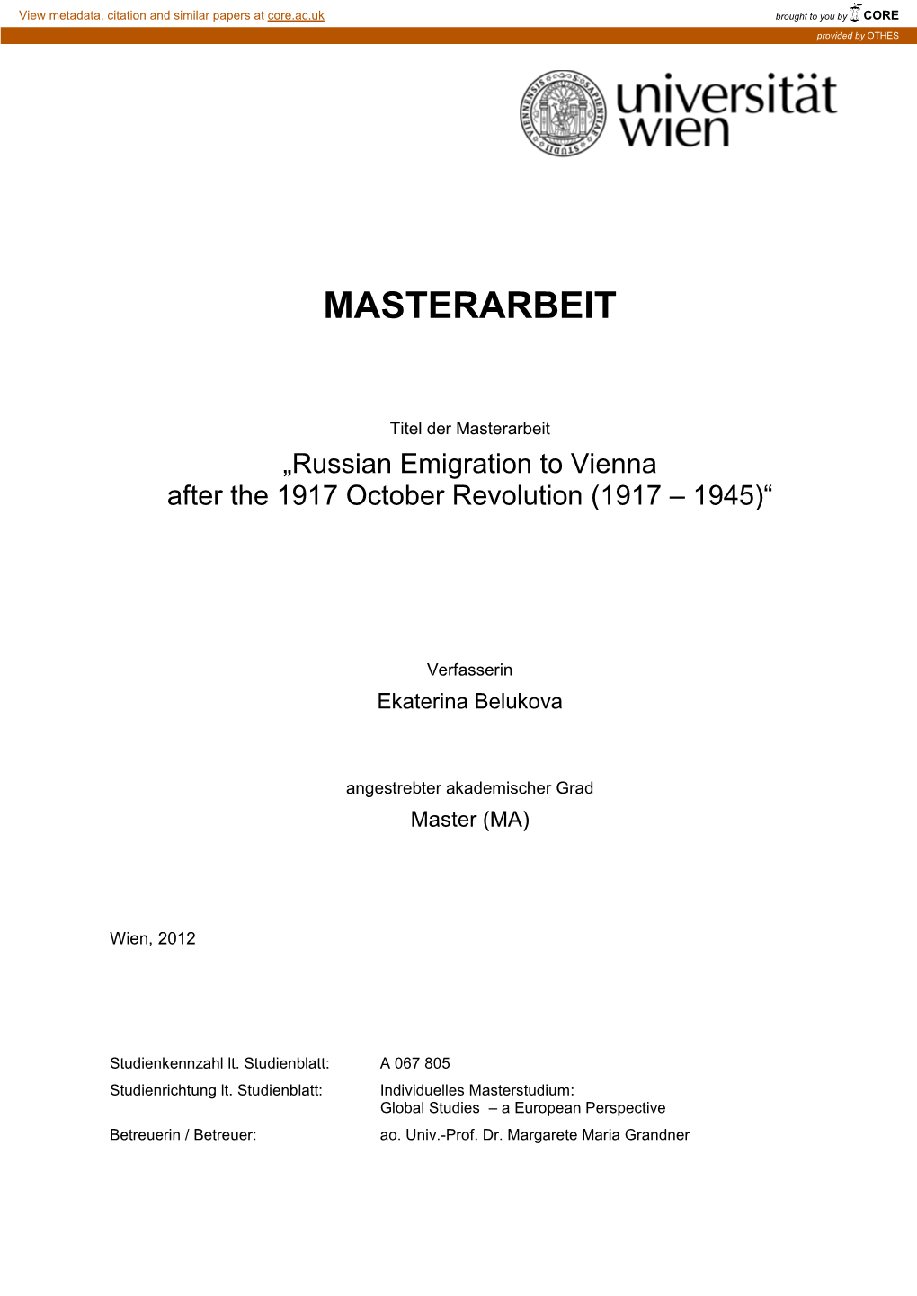 Masterarbeit