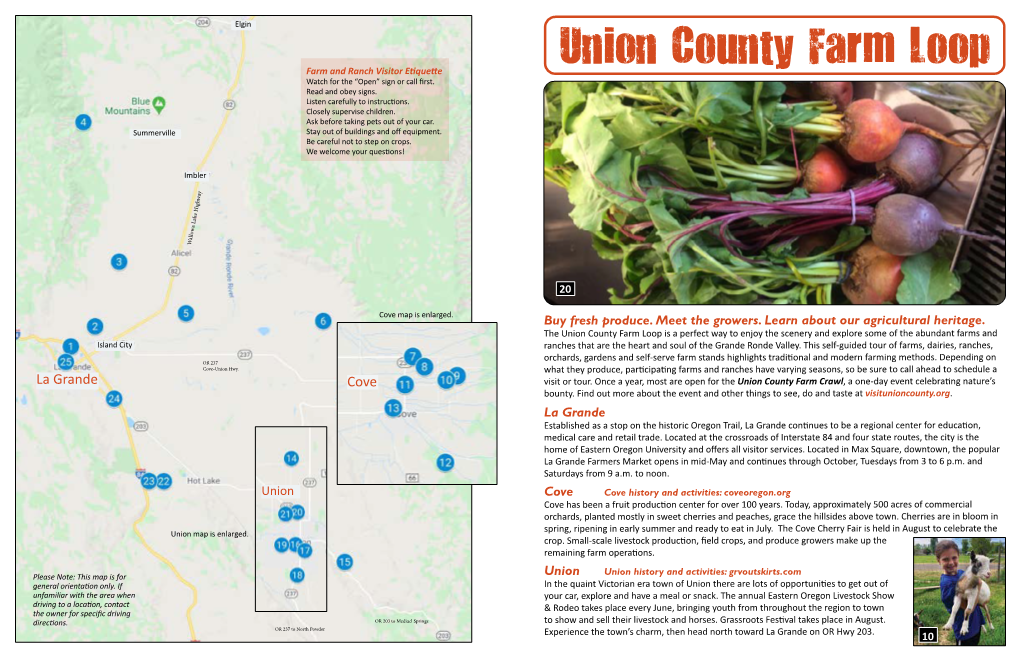 Union County Farm Loop Map 2020 Digital