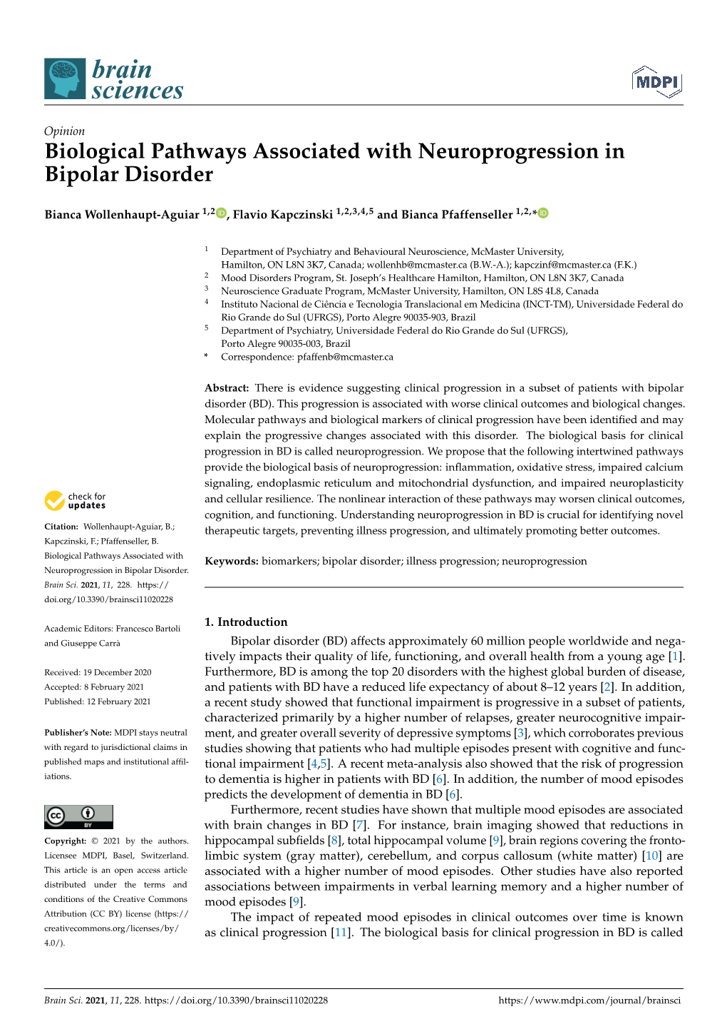 Biological Pathways Associated with Neuroprogression in Bipolar Disorder
