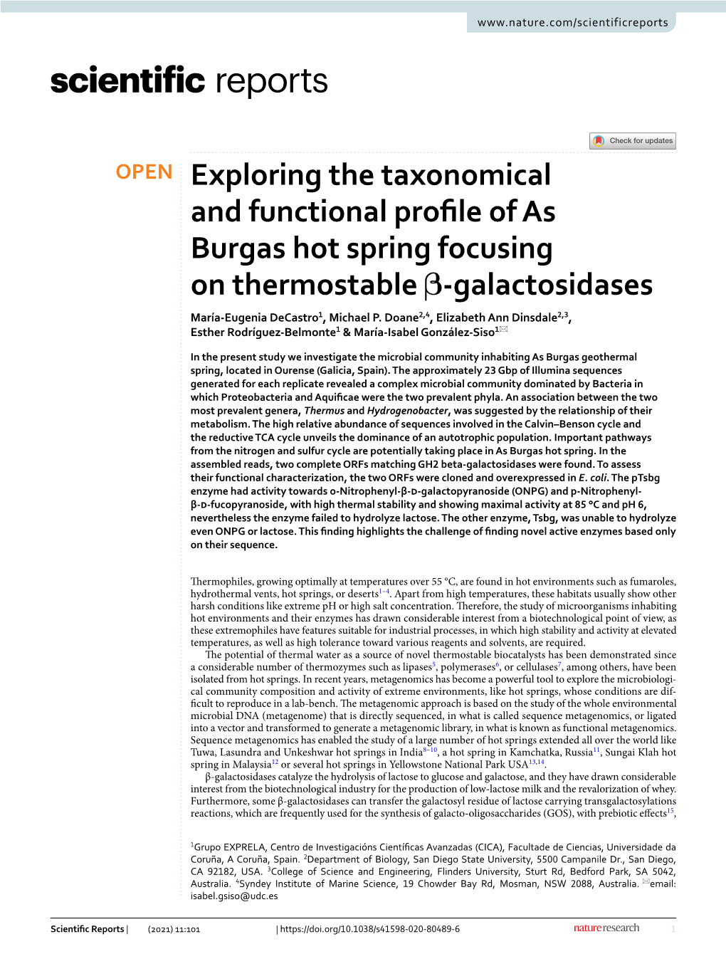 Exploring the Taxonomical and Functional Profile of As Burgas Hot Spring Focusing on Thermostable Β-Galactosidases