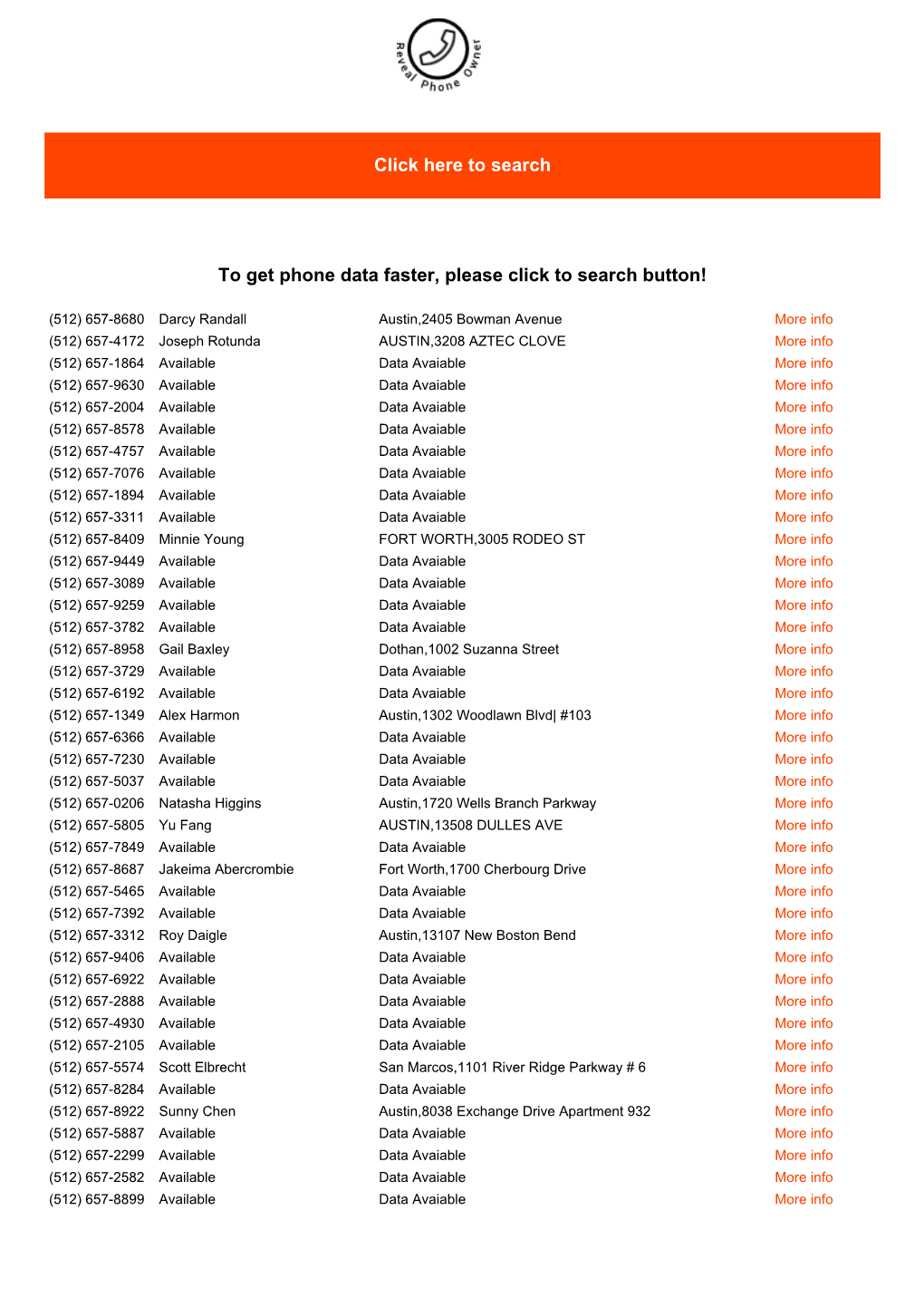 Click Here to Search to Get Phone Data Faster, Please Click to Search