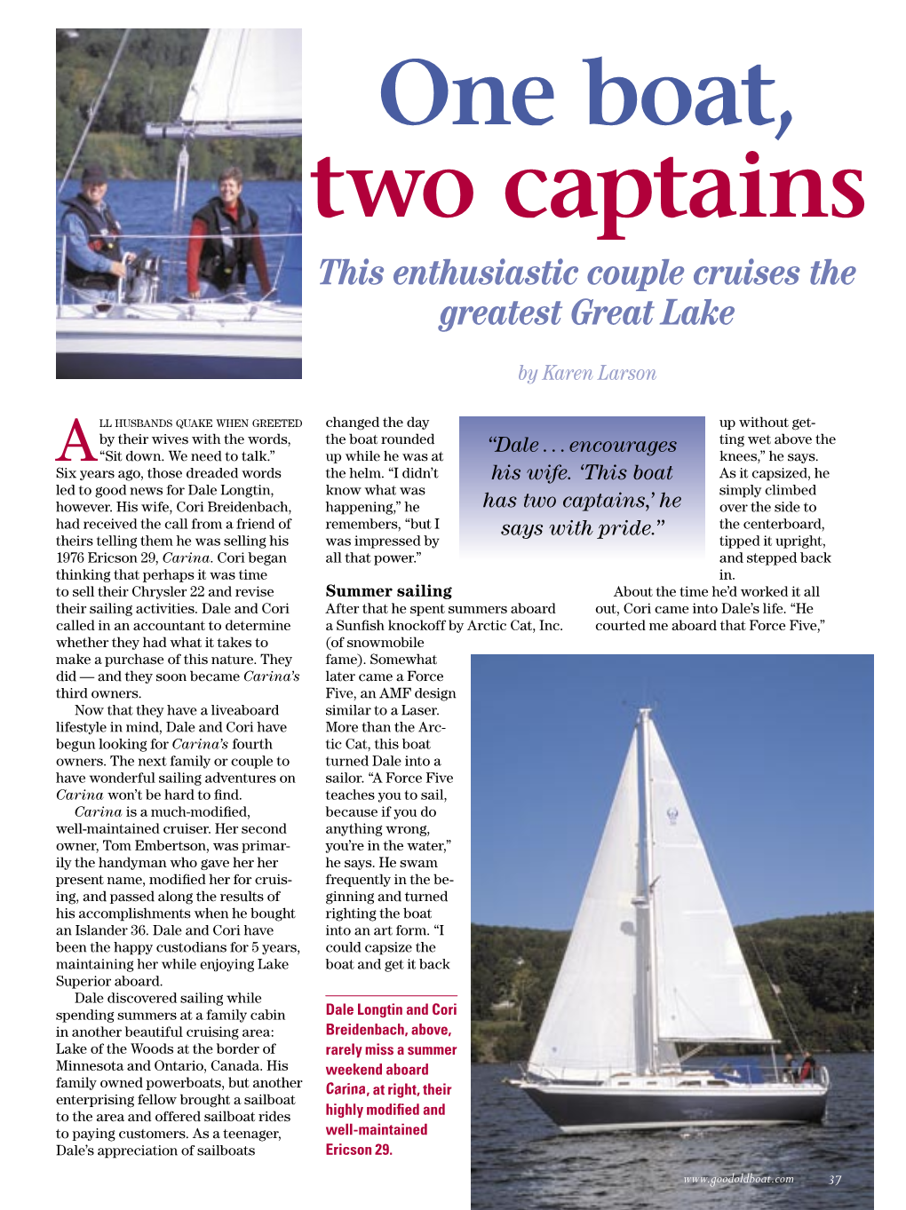 One Boat, Two Captains This Enthusiastic Couple Cruises the Greatest Great Lake