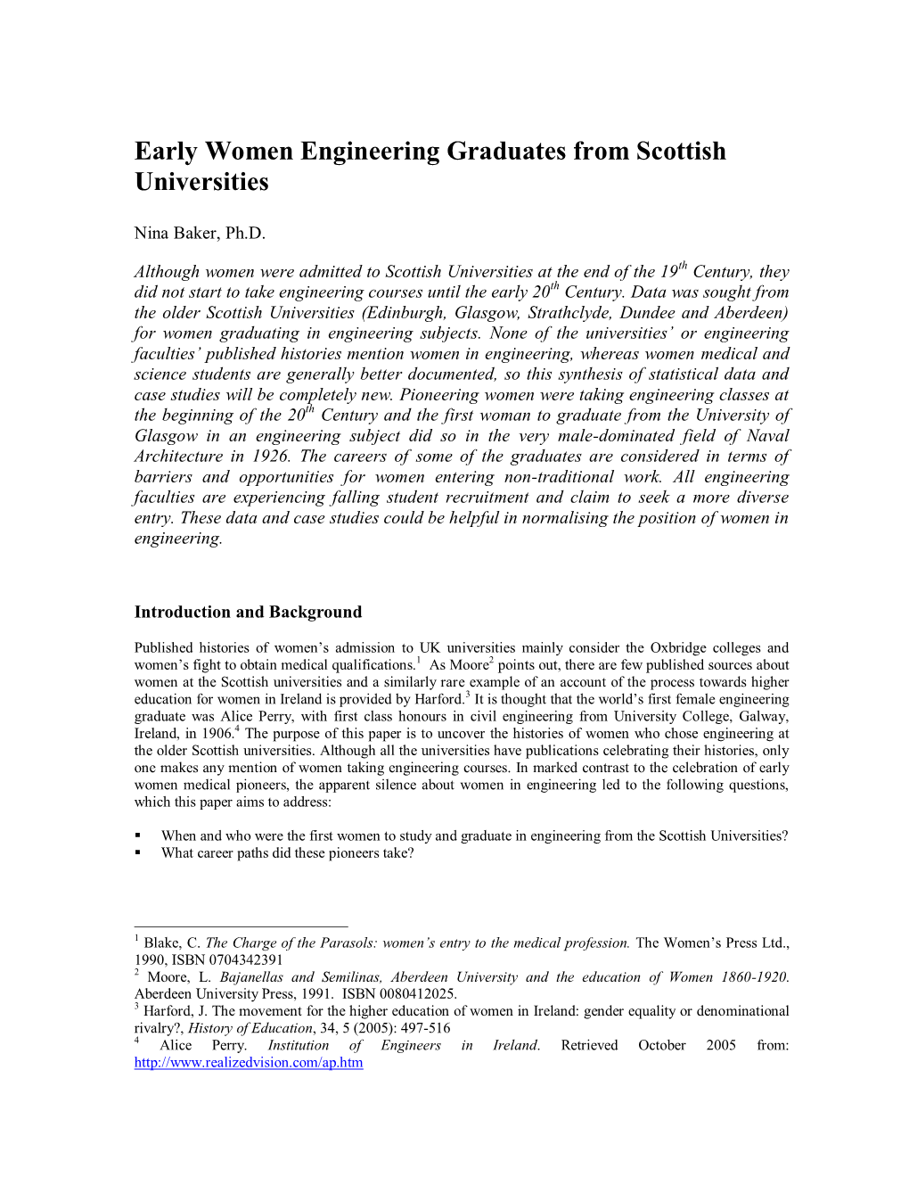 Early Women Engineering Graduates from Scottish Universities