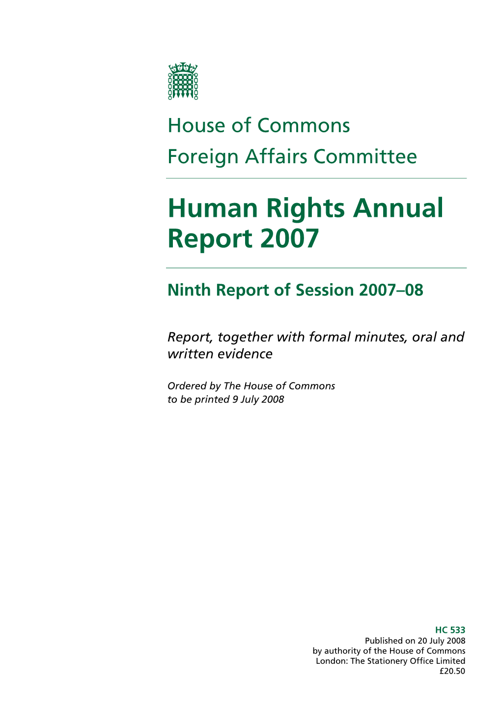 Human Rights Annual Report 2007