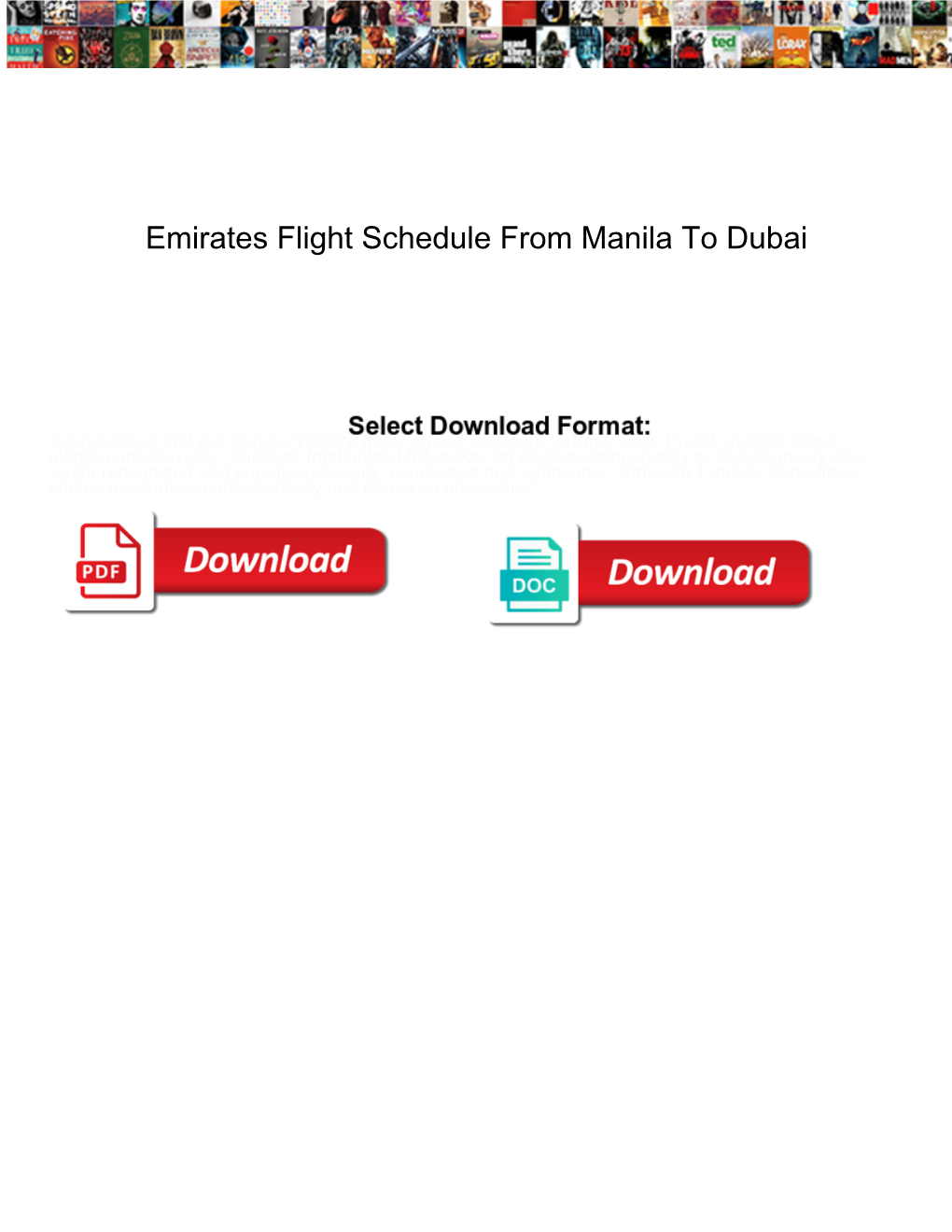 Emirates Flight Schedule from Manila to Dubai
