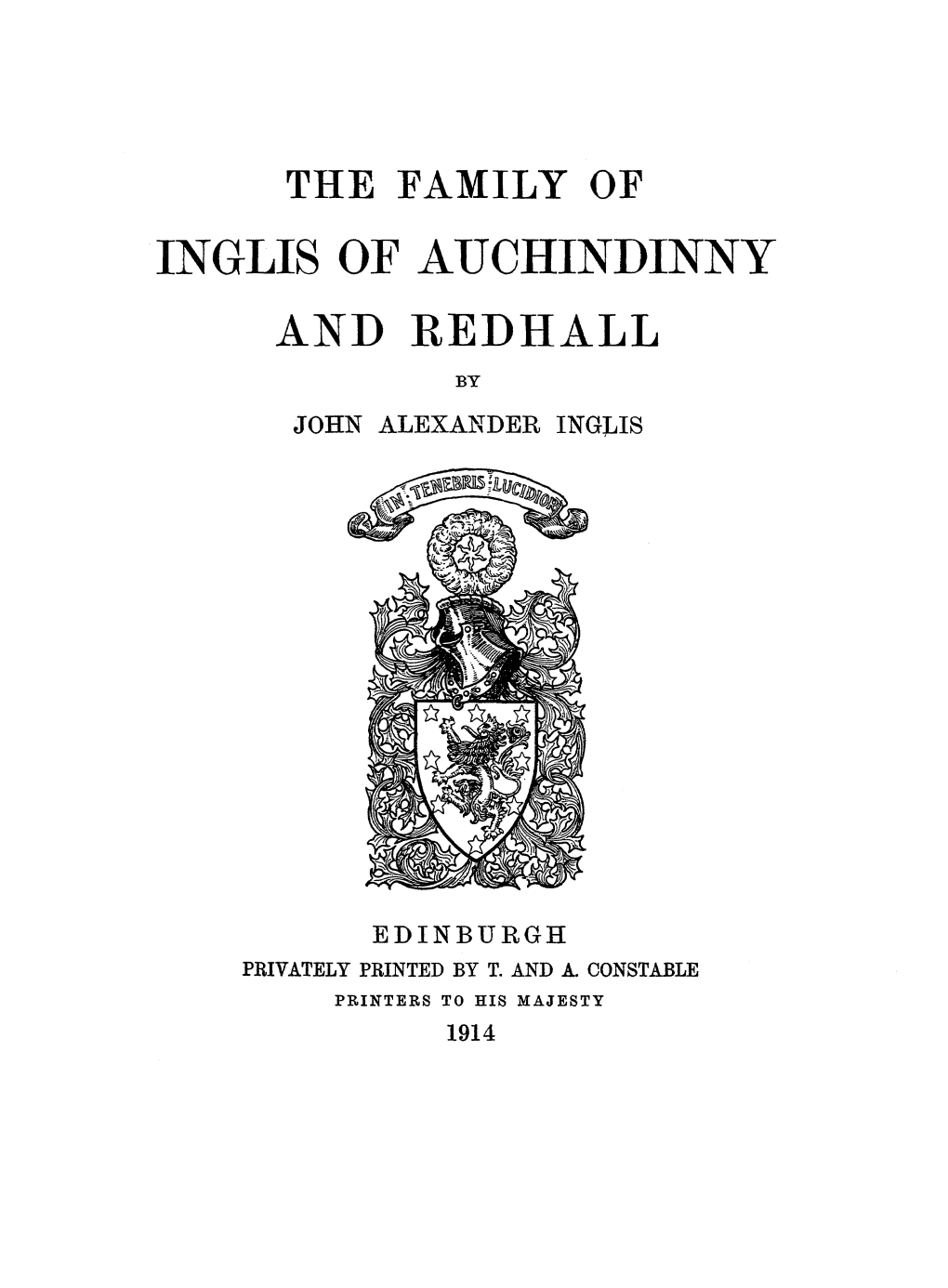 Inglis of Auchindinny and Redhall