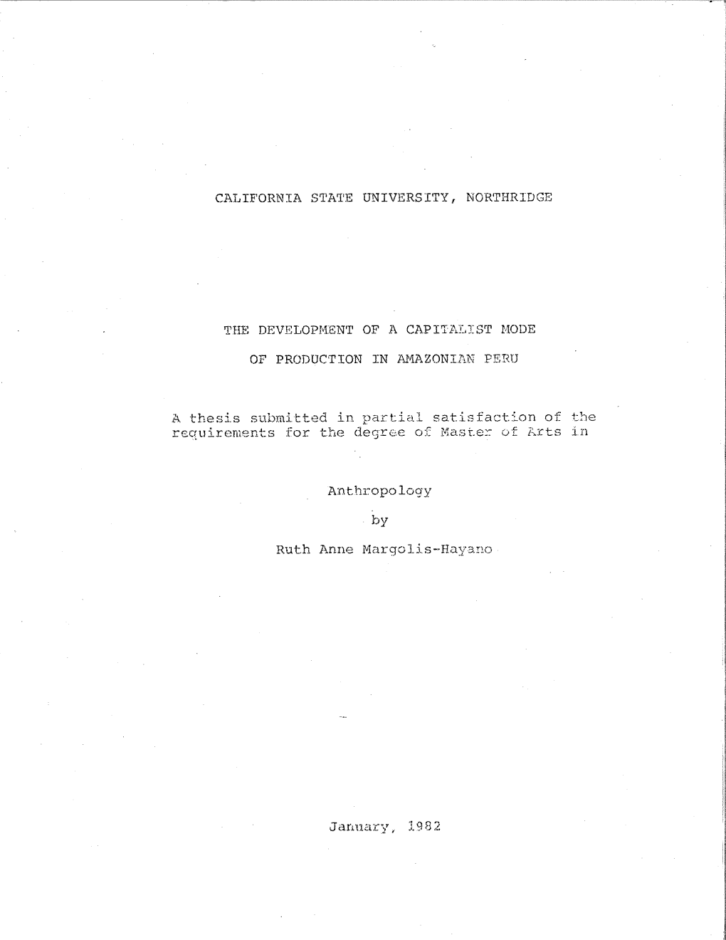 A Thesis Submitted in Partial Satisfaction of the By