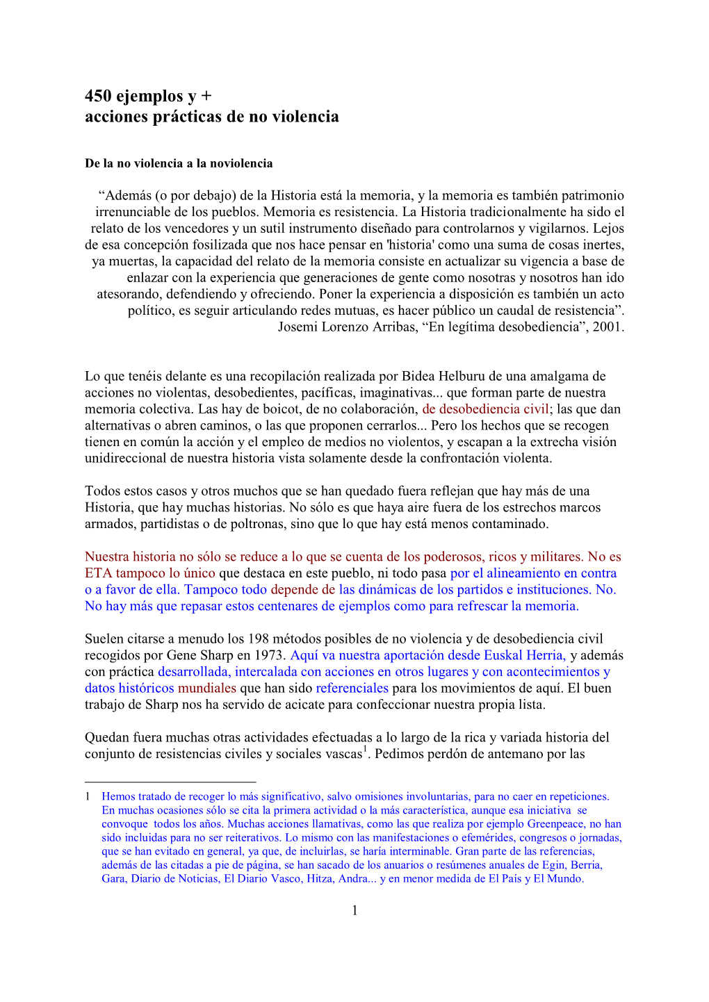 450 Ejemplos Y + Acciones Prácticas De No Violencia