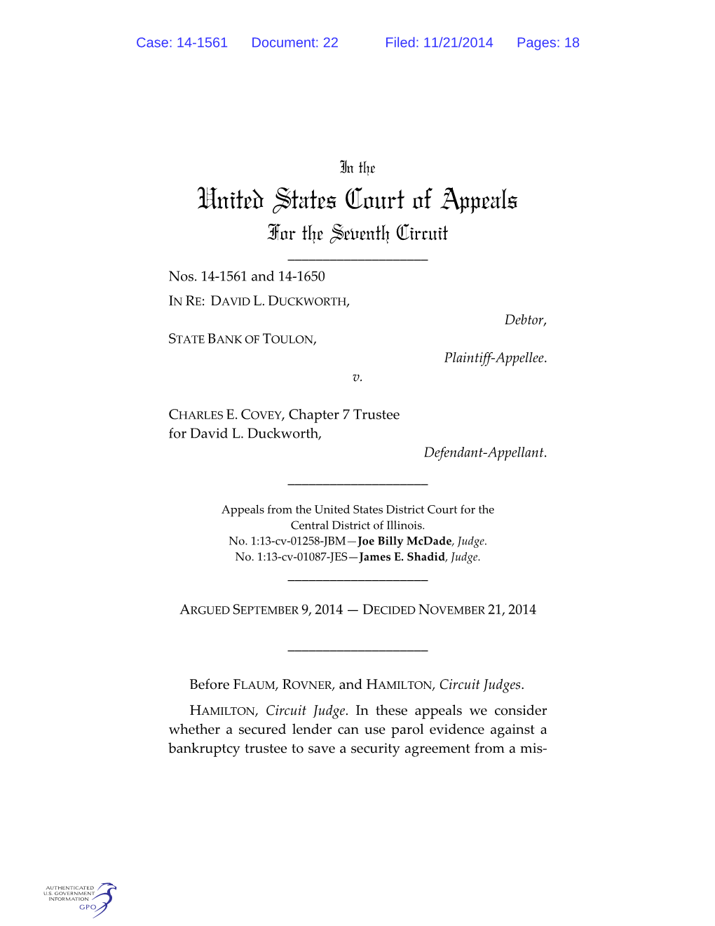 United States Court of Appeals for the Seventh Circuit ______Nos