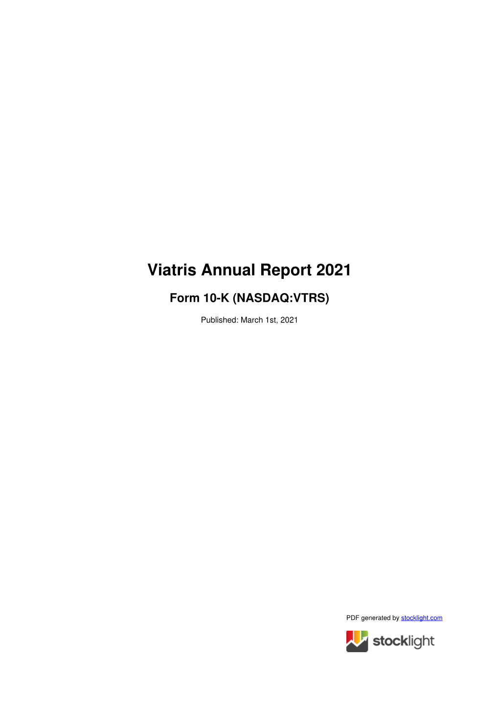 Viatris Annual Report 2021