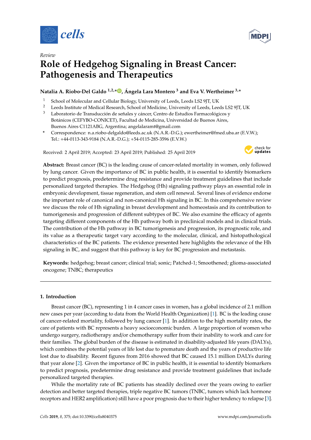 Role of Hedgehog Signaling in Breast Cancer: Pathogenesis and Therapeutics