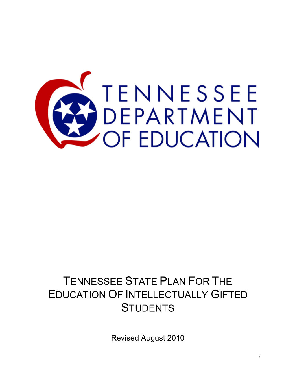 Tennessee State Plan for the Education of Intellectually Gifted Students