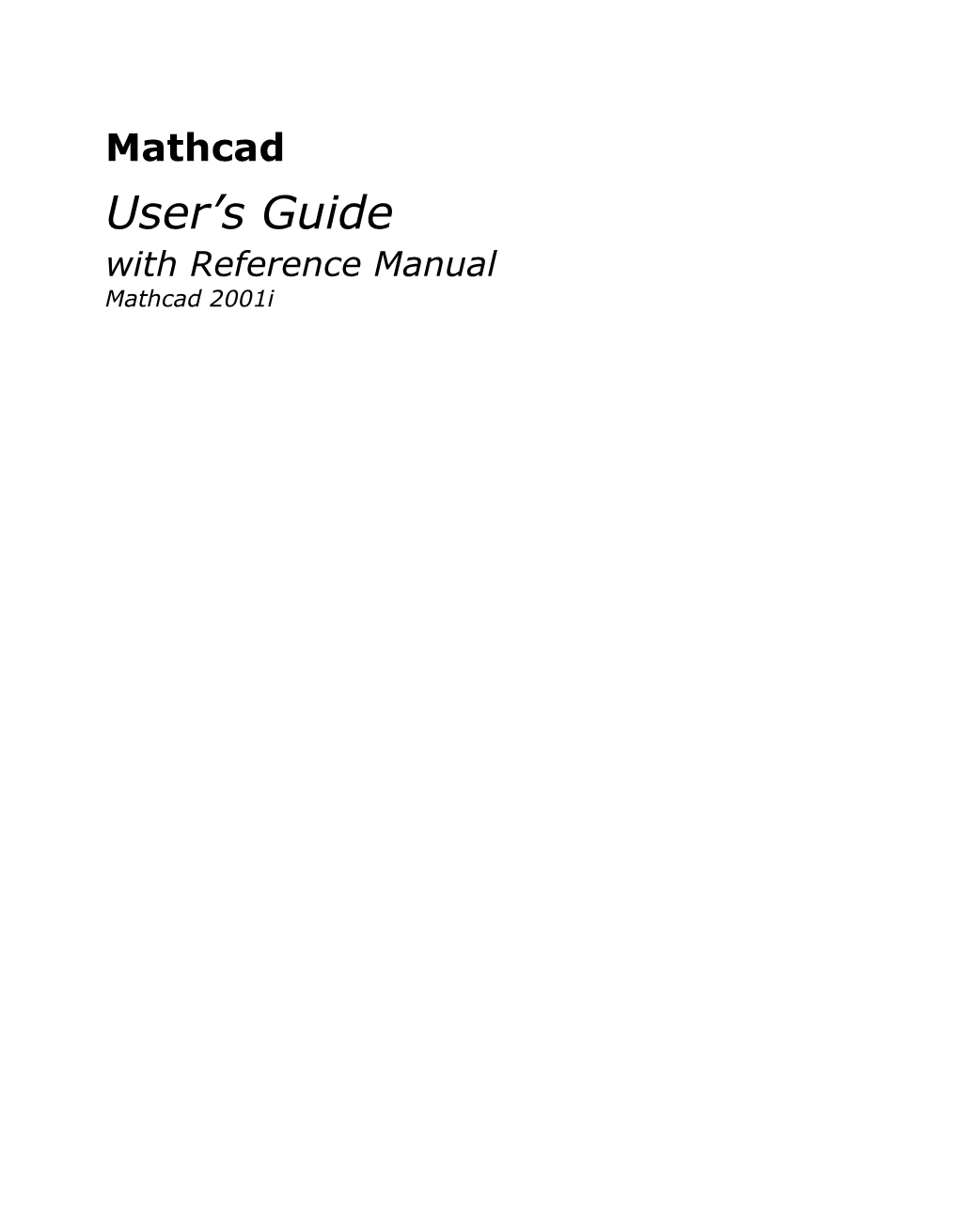 Mathcad Users Guide.Book