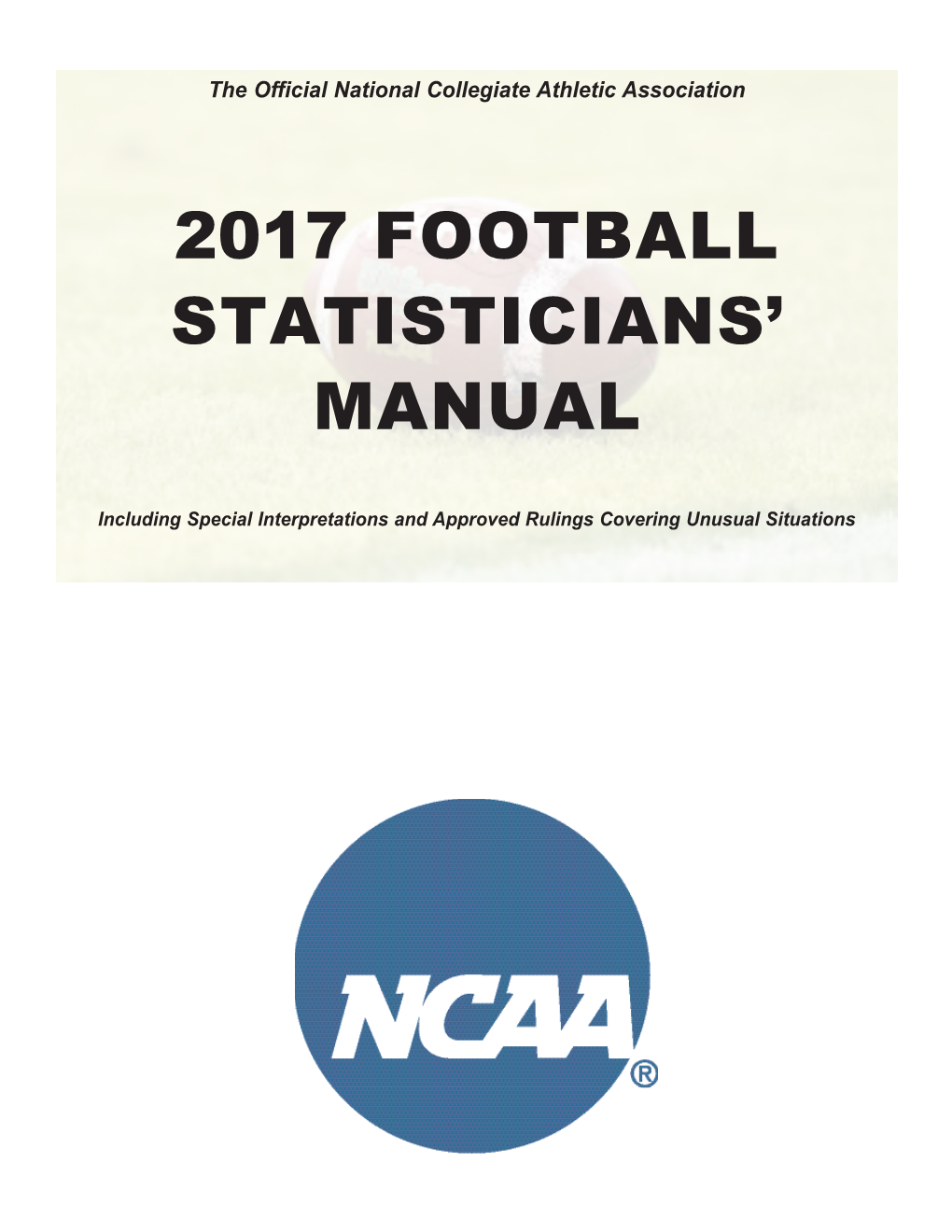 2017 Football Statisticians' Manual