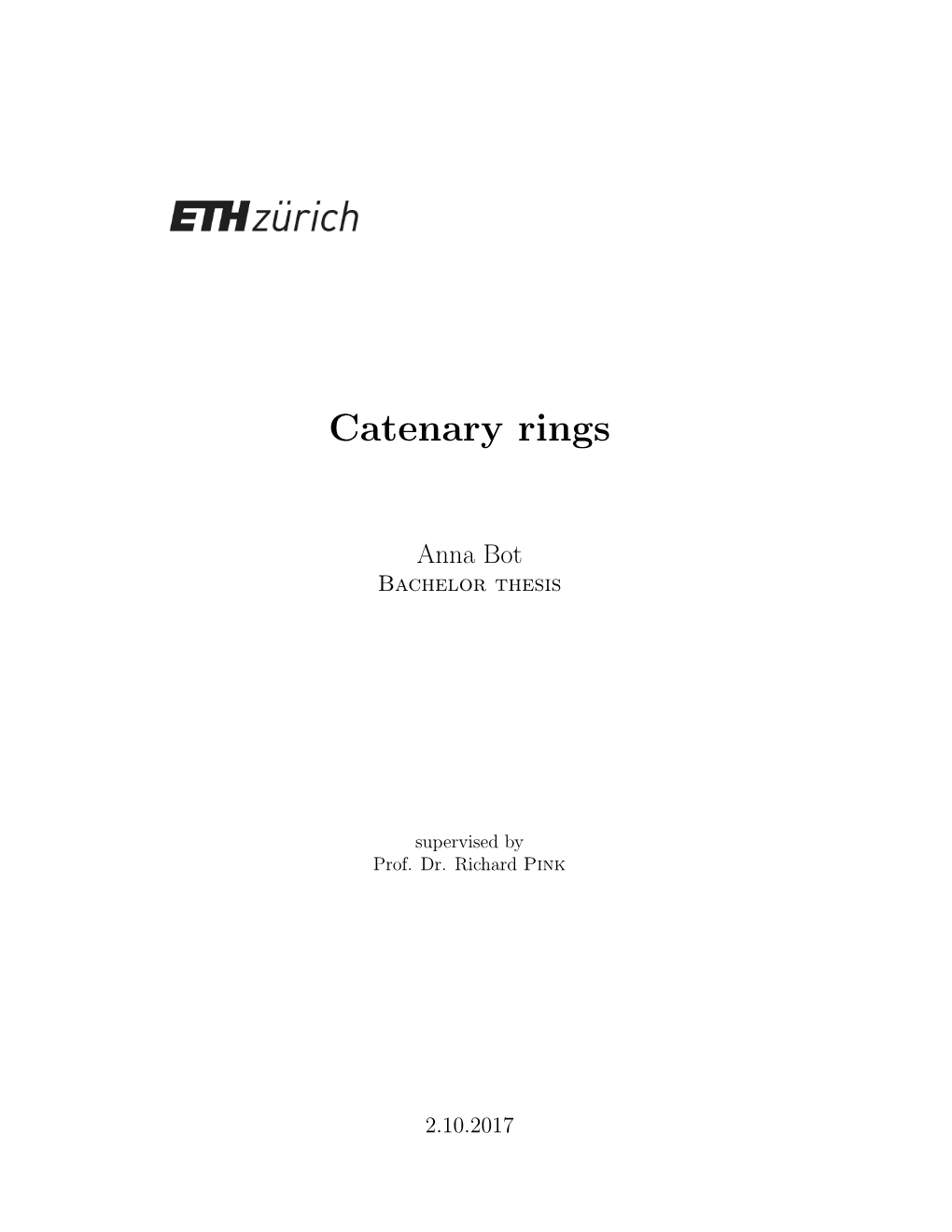 Catenary Rings