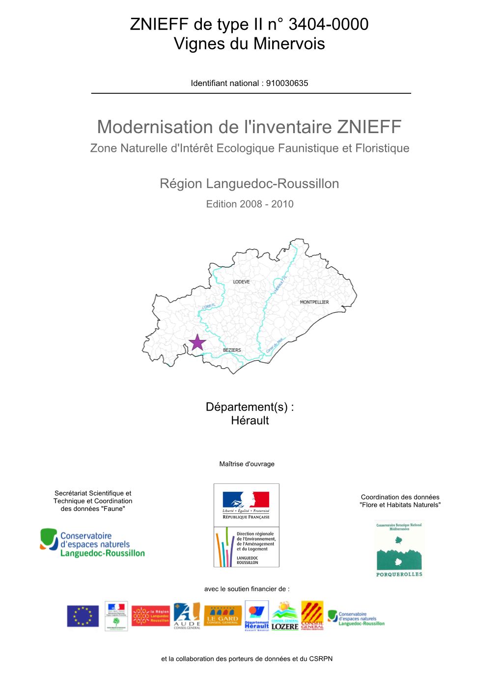 Fiche ZNIEFF Languedoc-Roussillon