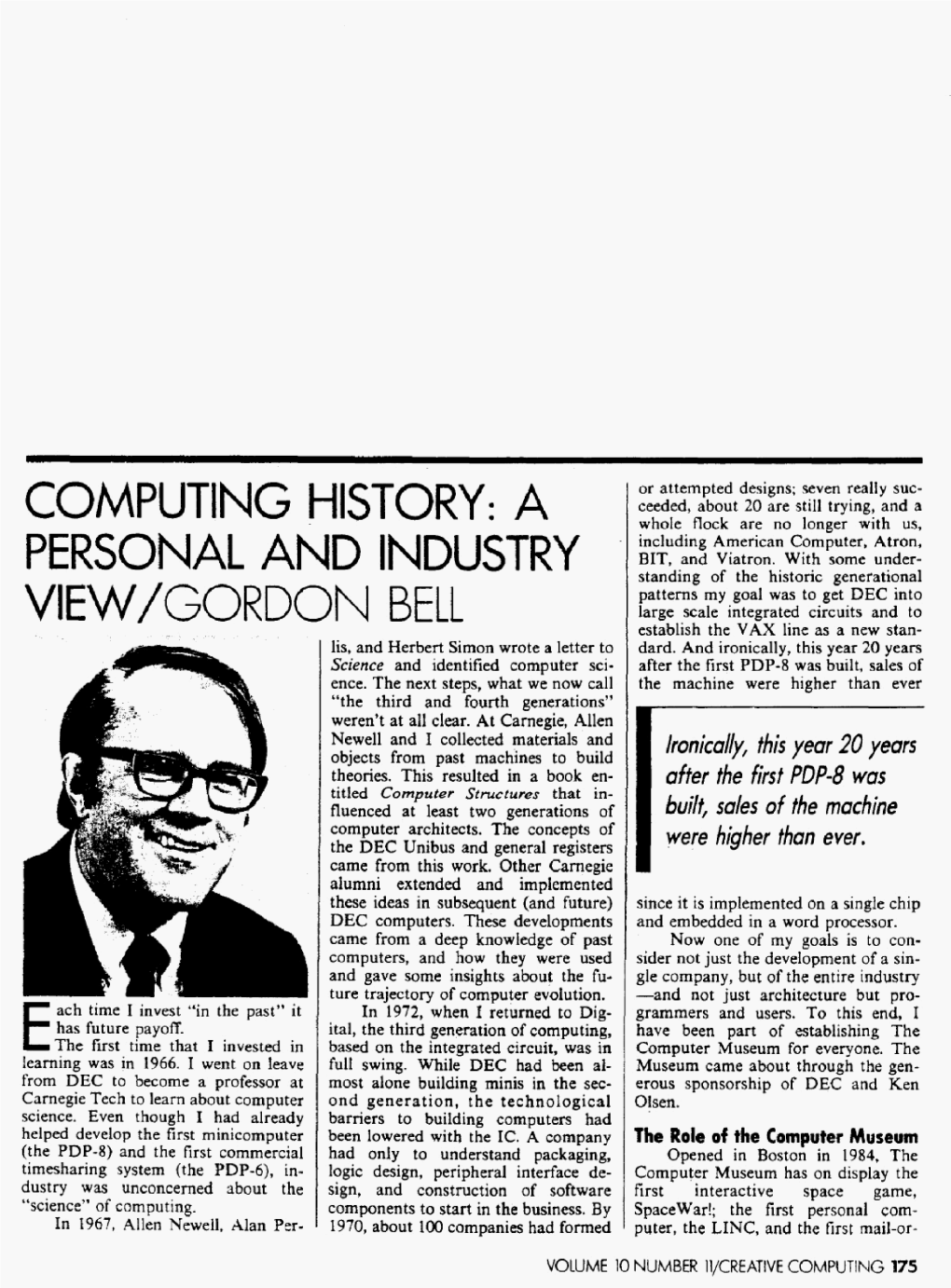 Computing History: a Personal and Industry View