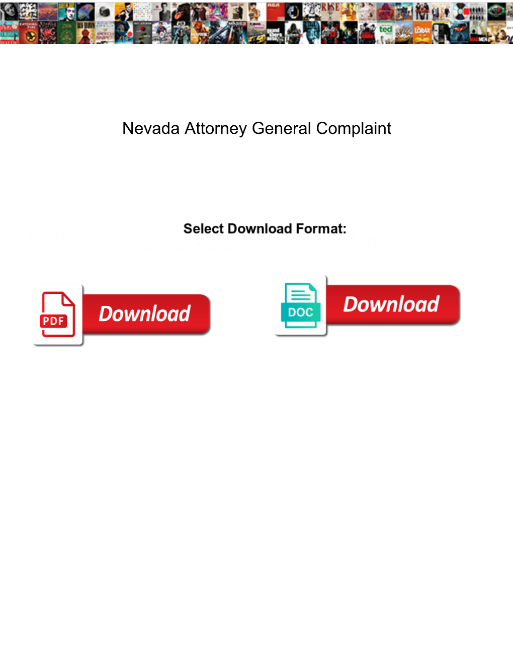 Nevada Attorney General Complaint