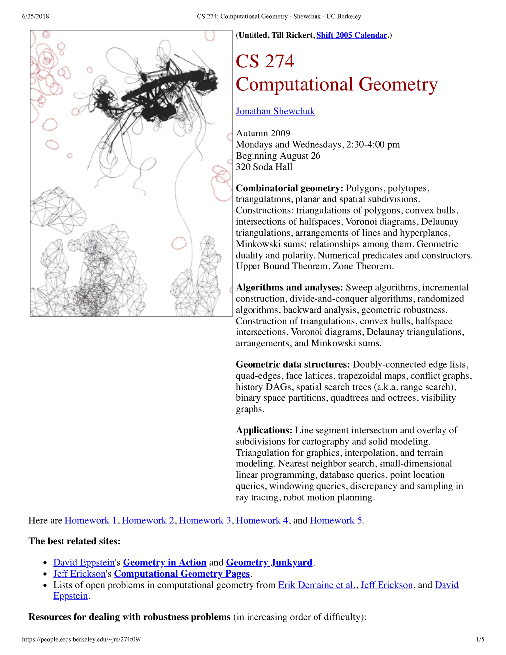 CS 274 Computational Geometry