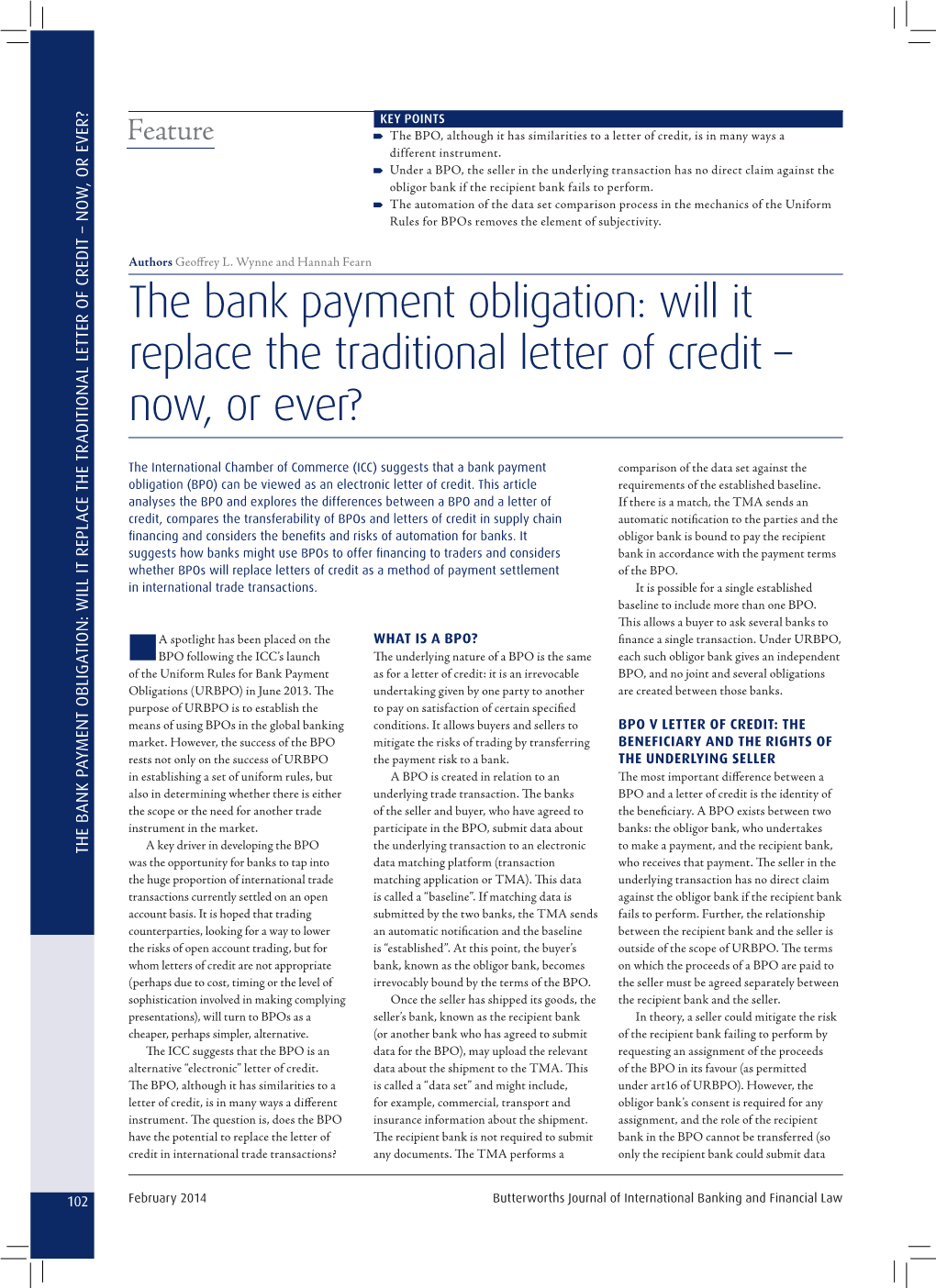 The Bank Payment Obligation