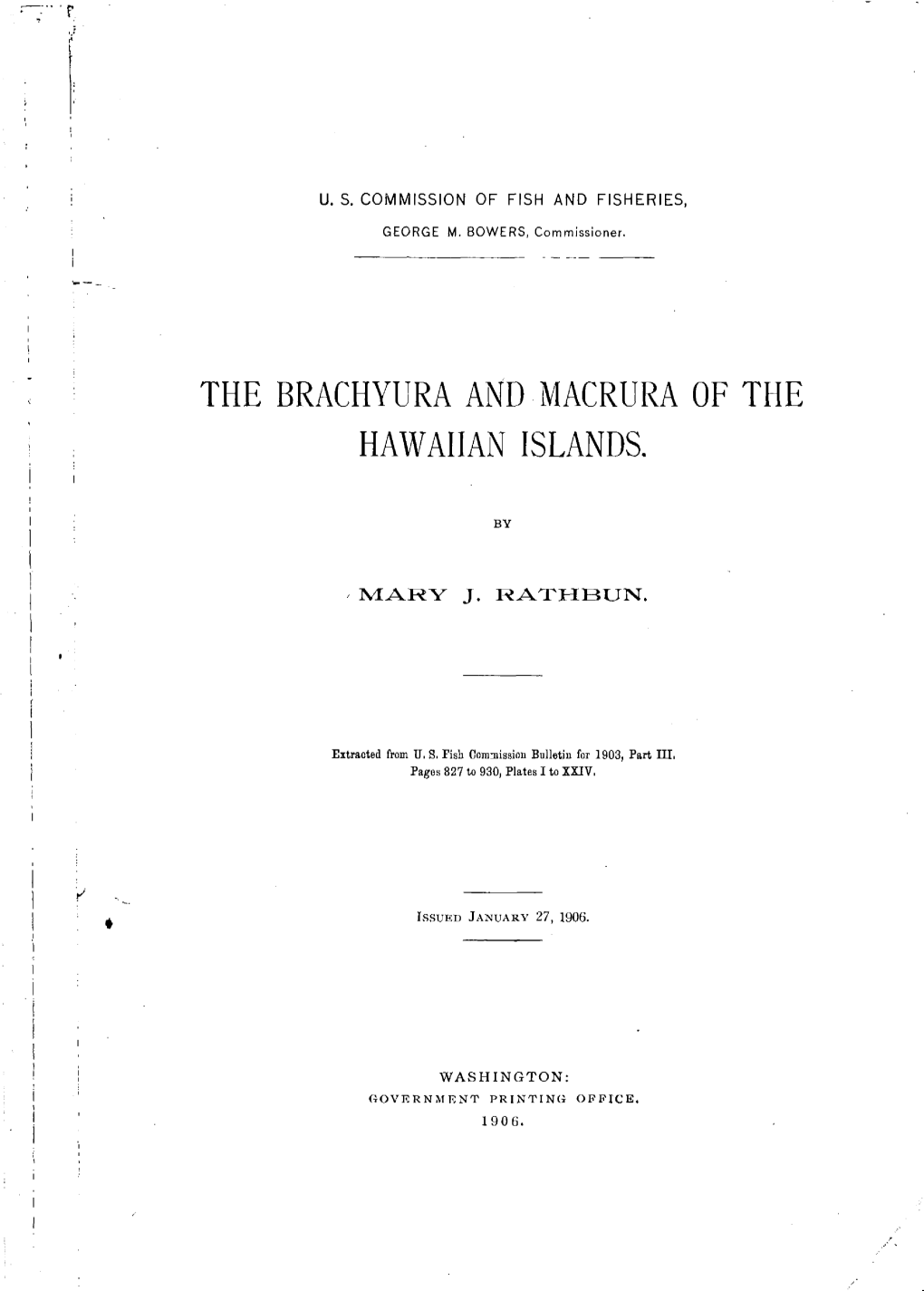 The Brachyura and Macrura of the Hawaiian Islands