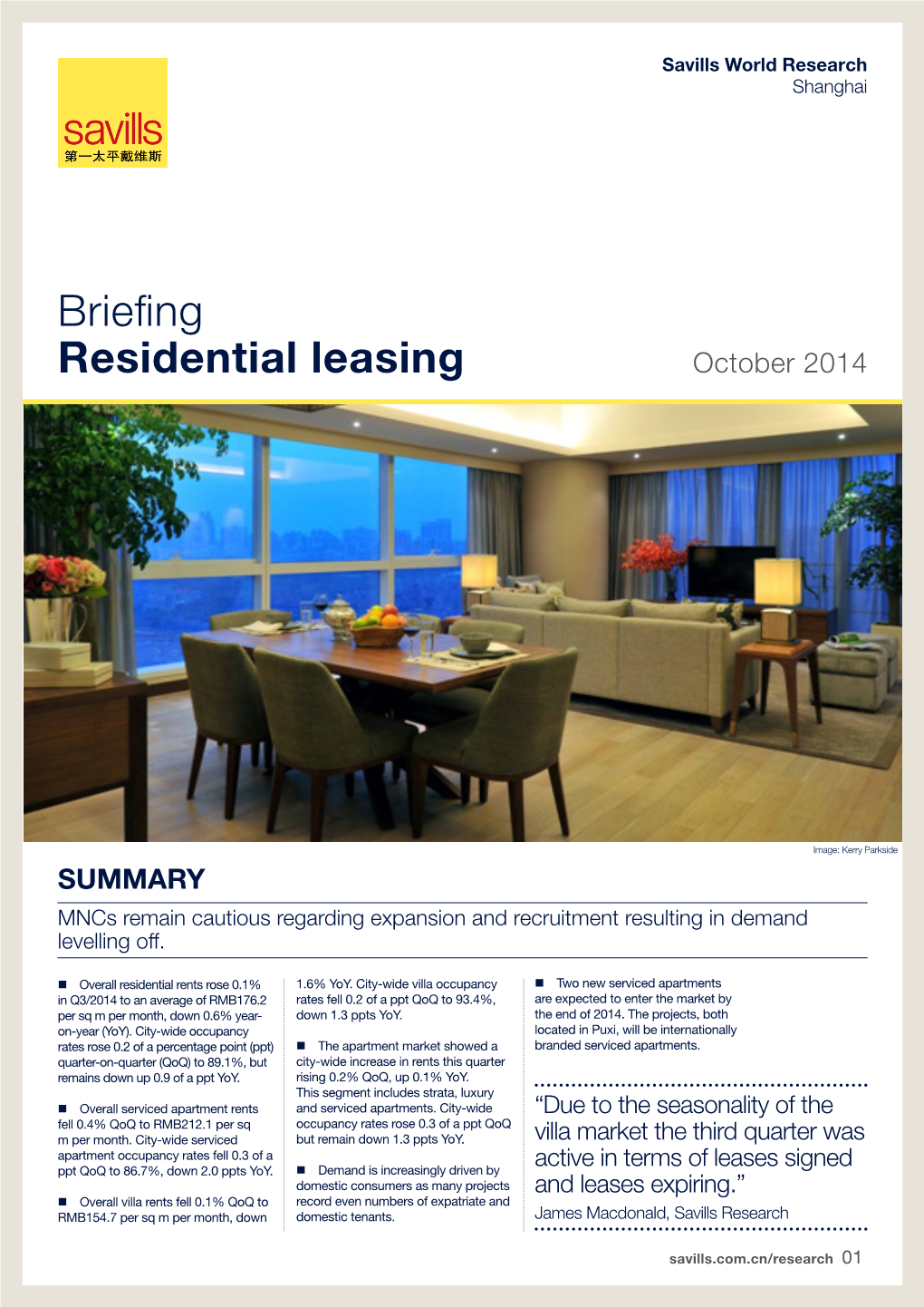 Briefing Residential Leasing October 2014