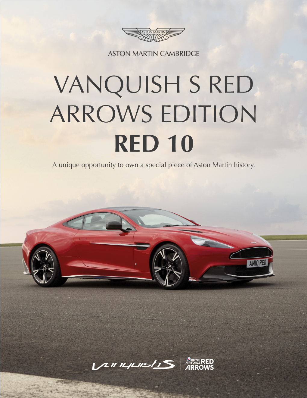 VANQUISH S RED ARROWS EDITION RED 10 a Unique Opportunity to Own a Special Piece of Aston Martin History