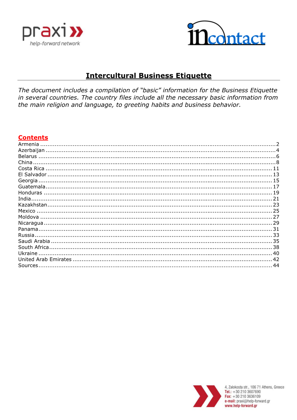 Intercultural Business Etiquette