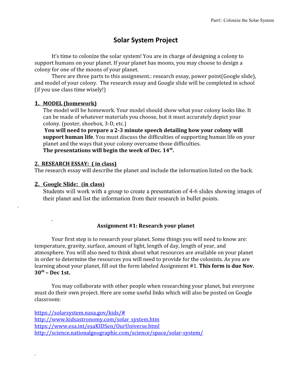 Part1: Colonize the Solar System