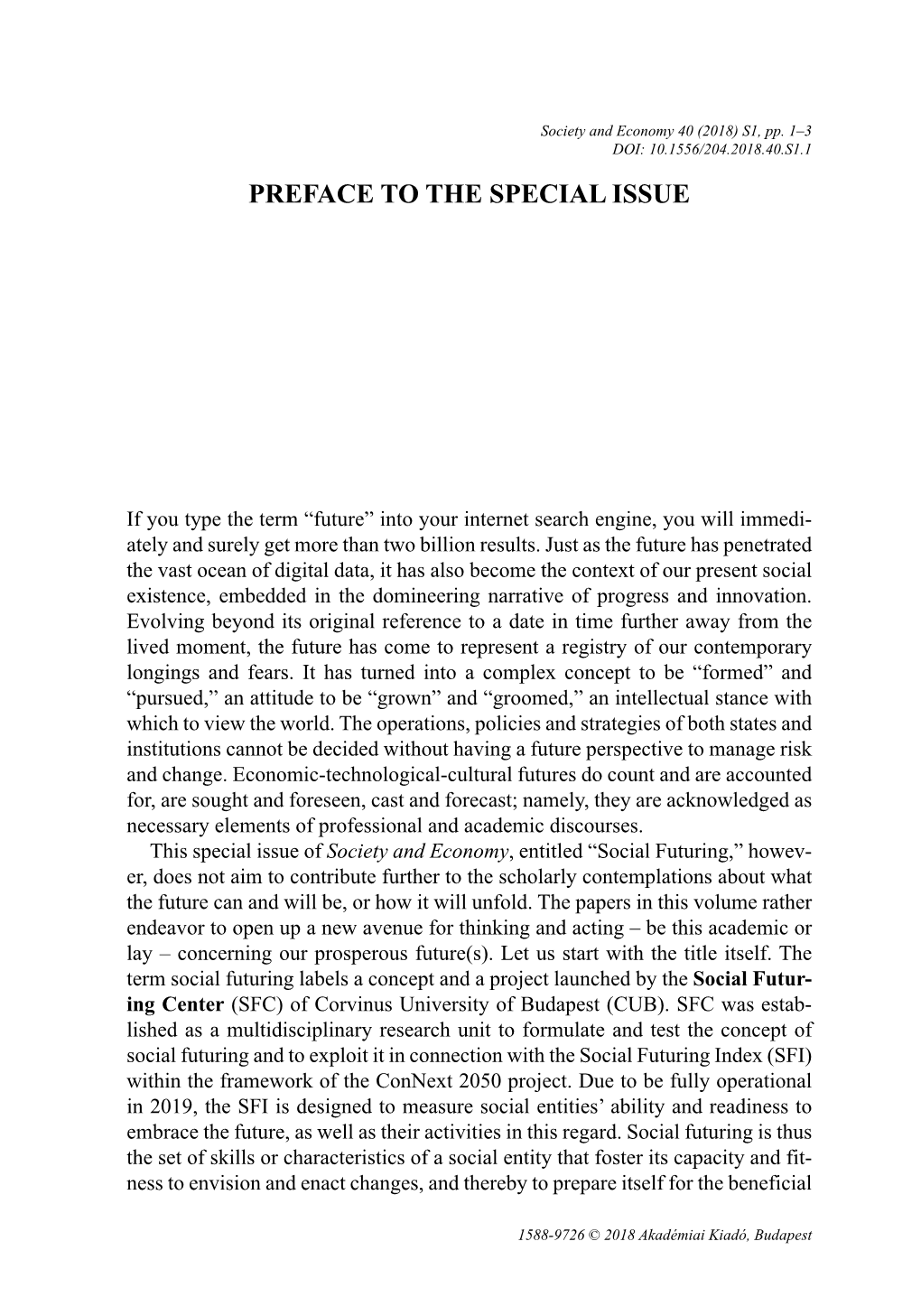 Preface to the Special Issue