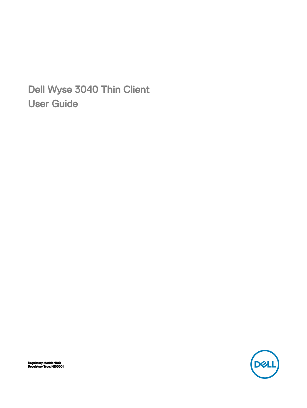 Dell Wyse 3040 Thin Client User Guide