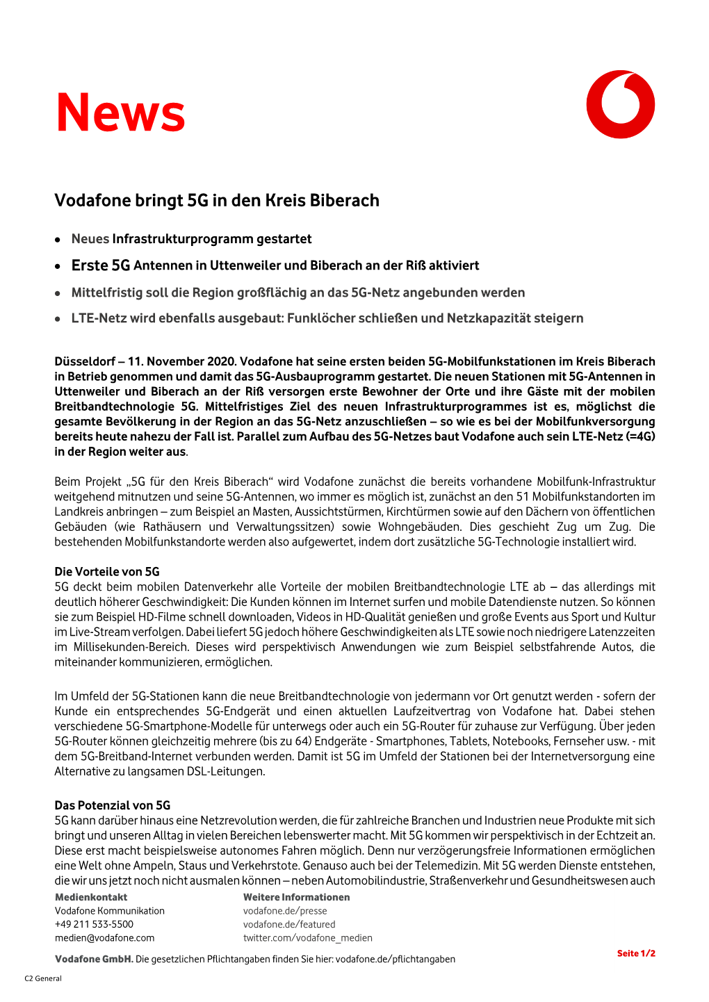 Vodafone Bringt 5G in Den Kreis Biberach