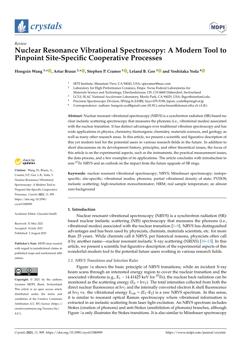 Nuclear Resonance Vibrational Spectroscopy: a Modern Tool to Pinpoint Site-Speciﬁc Cooperative Processes