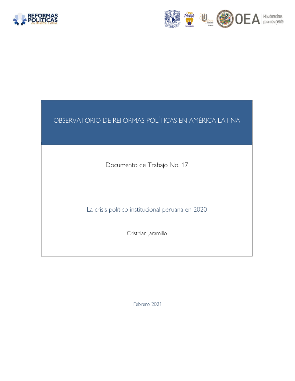 La Crisis Político Institucional Peruana En 2020