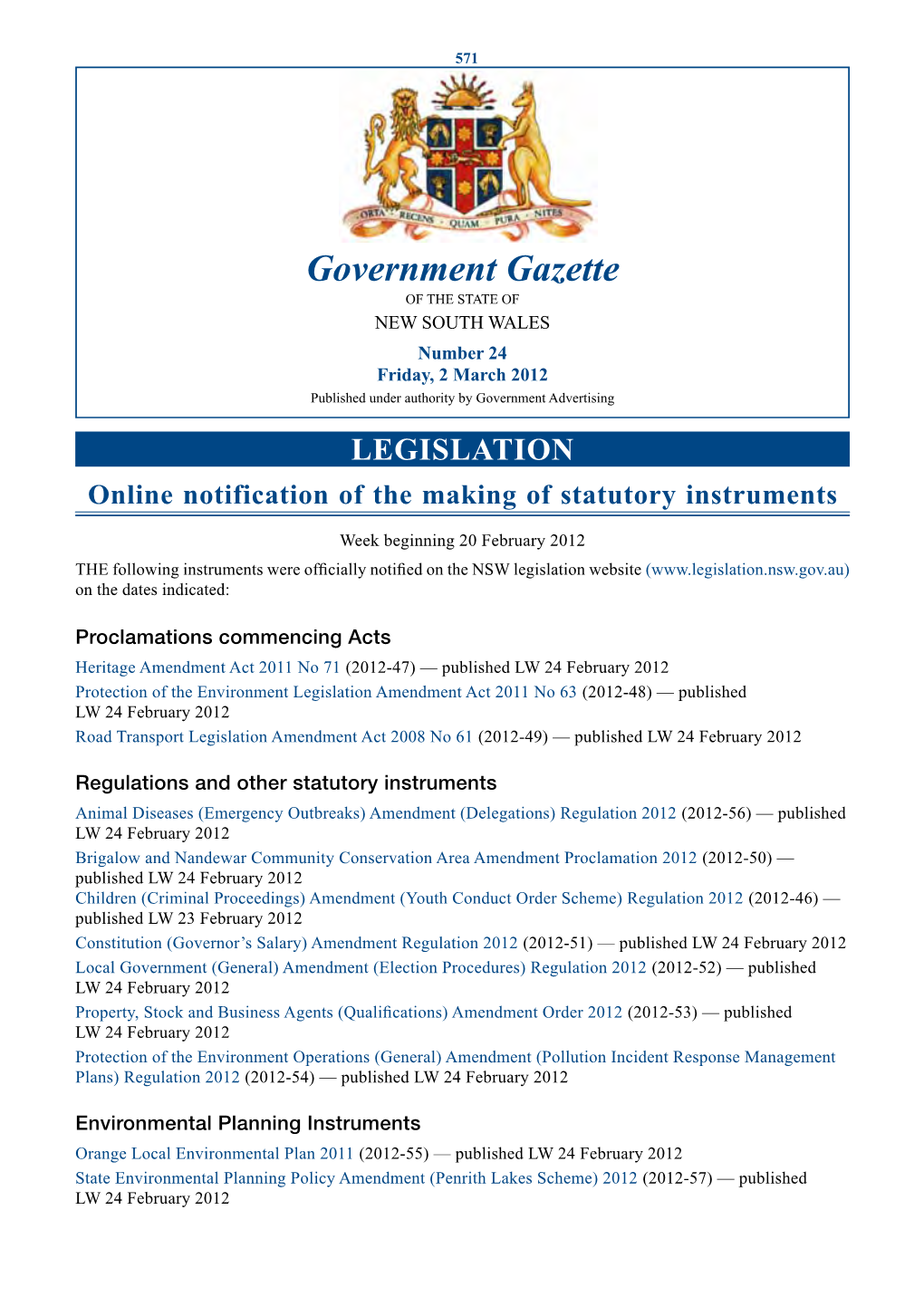 Government Gazette