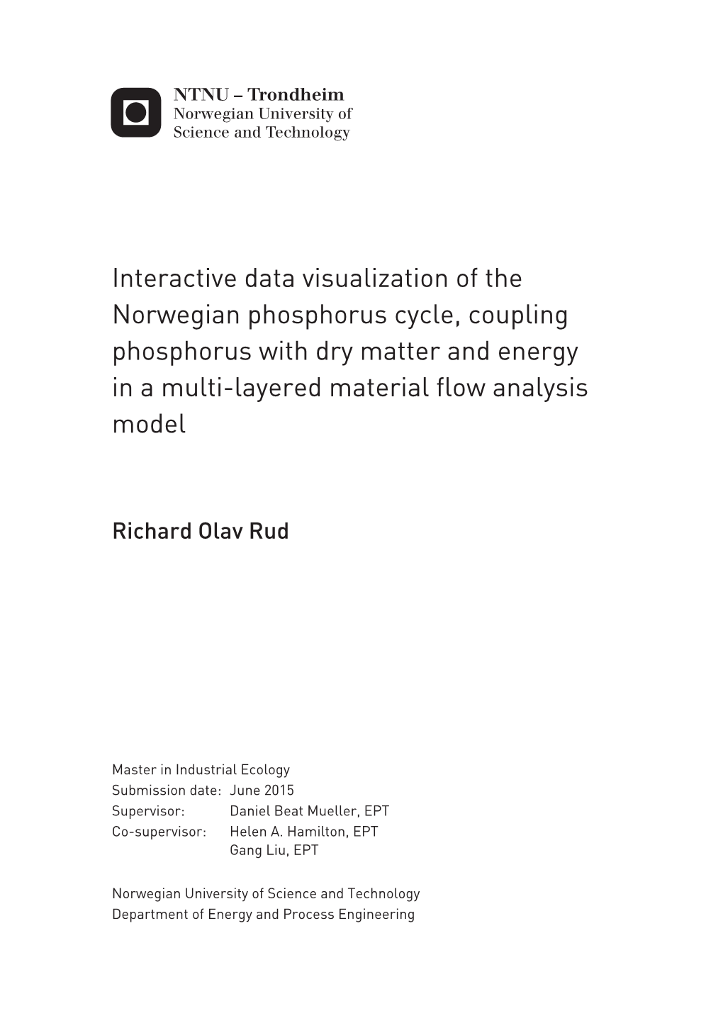 Interactive Data Visualization of the Norwegian Phosphorus Cycle, Coupling Phosphorus with Dry Matter and Energy in a Multi-Layered Material Flow Analysis Model