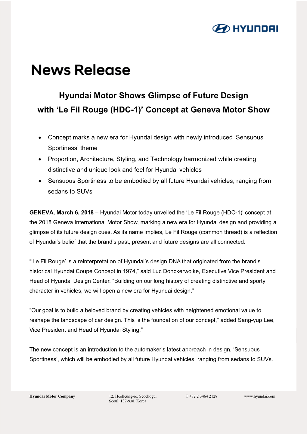 'Le Fil Rouge (HDC-1)' Concept at Geneva Motor Show