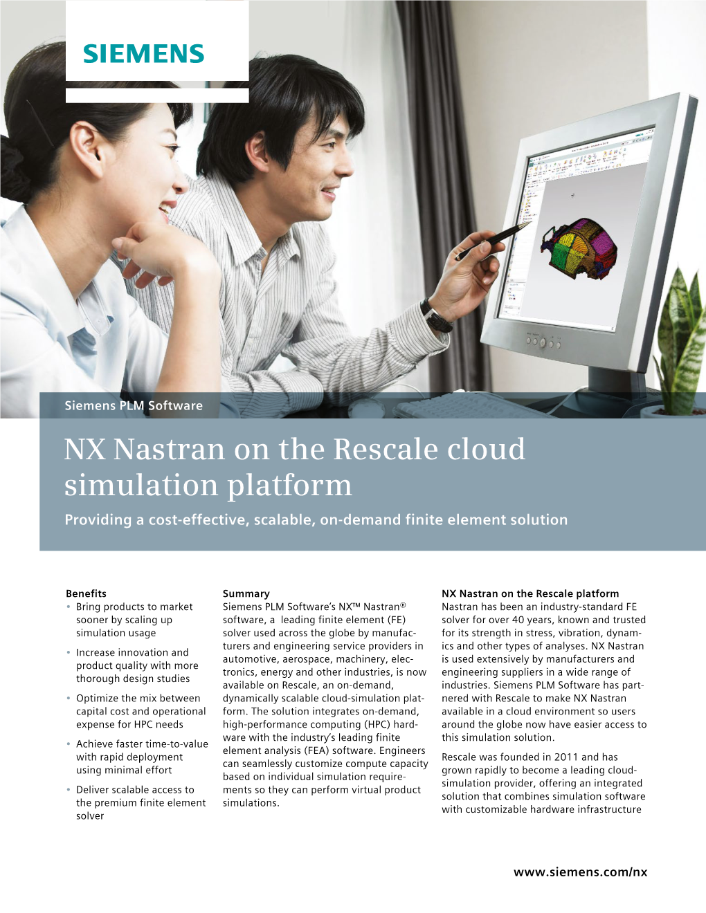 NX Nastran on the Rescale Cloud Environment Fact Sheet