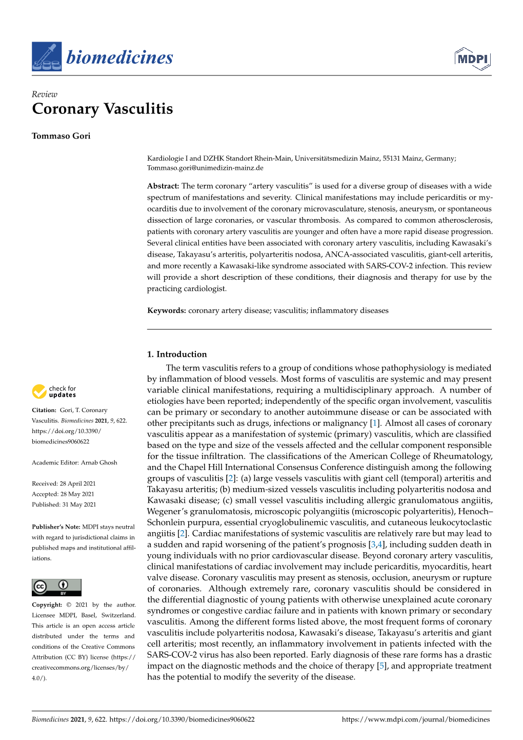 Coronary Vasculitis