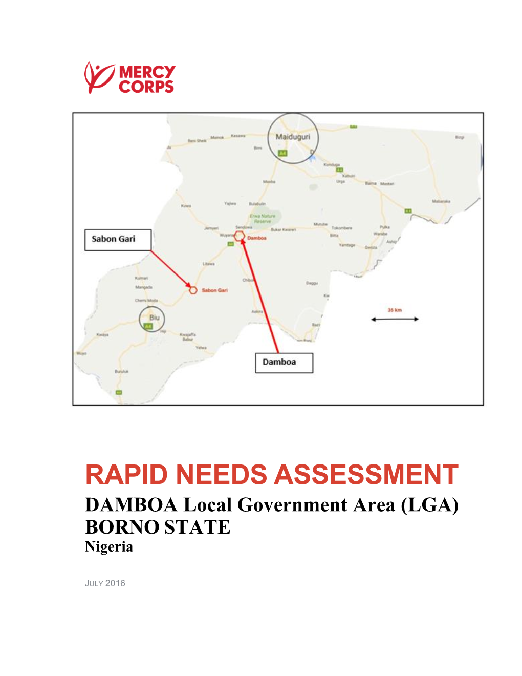 RAPID NEEDS ASSESSMENT DAMBOA Local Government Area (LGA) BORNO STATE Nigeria