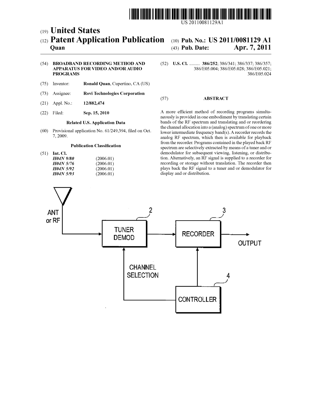 Channel Allocation Into a (Analog) Spectrum of One Or More (60) Provisional Application No