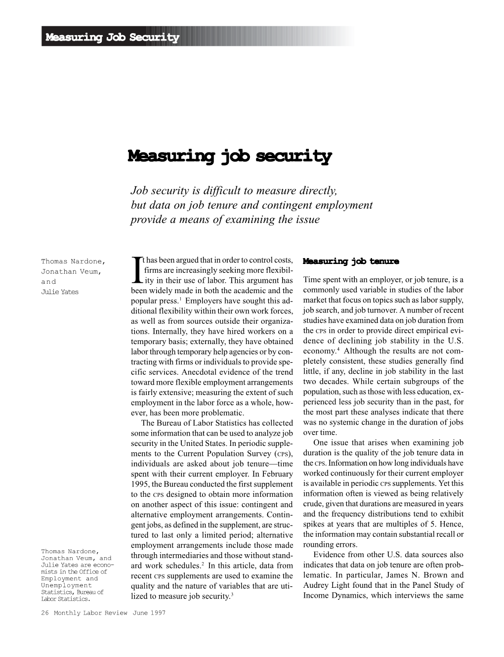 Measuring Job Security