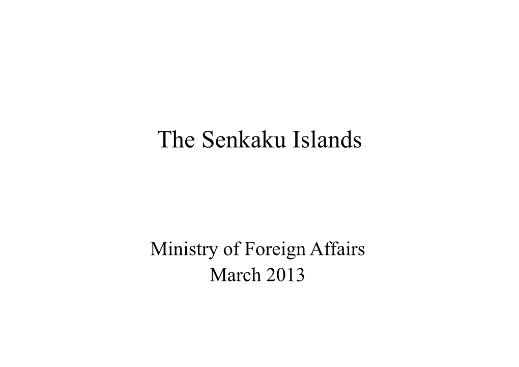 The Senkaku Islands