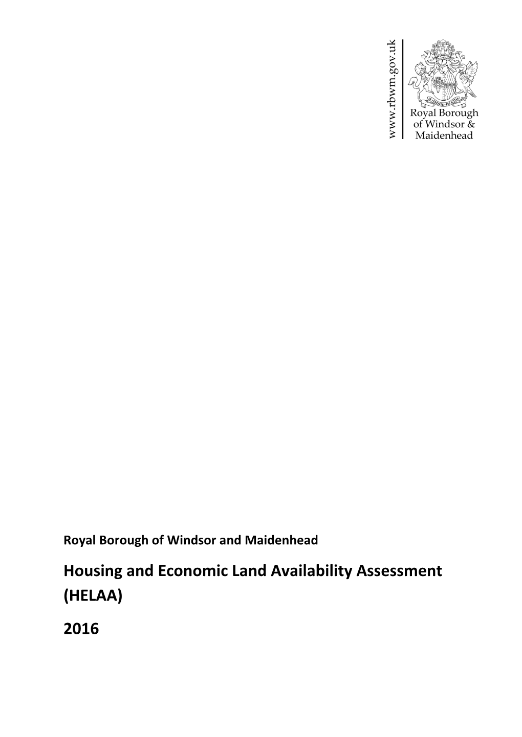 Housing and Economic Land Availability Assessment (HELAA) 2016