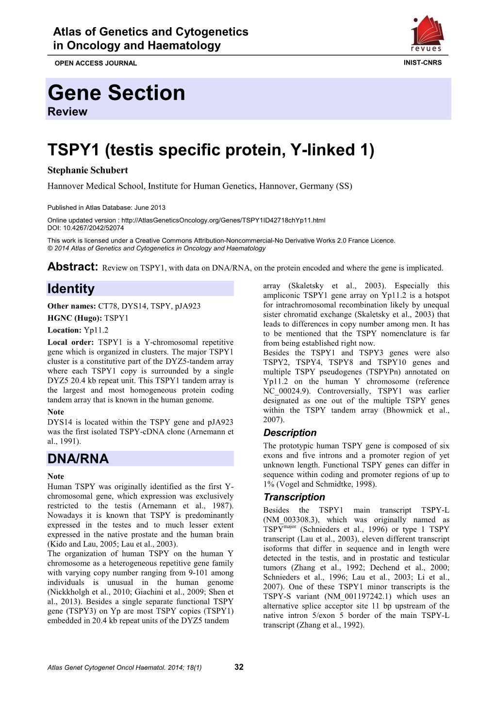 Gene Section Review