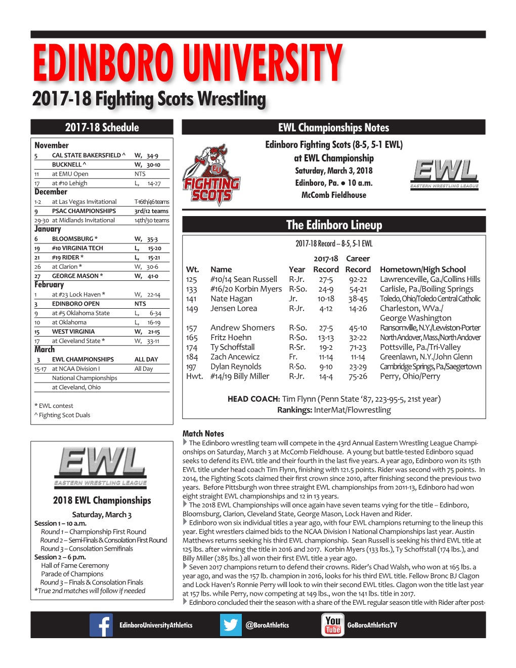 2017-18 Fighting Scots Wrestling