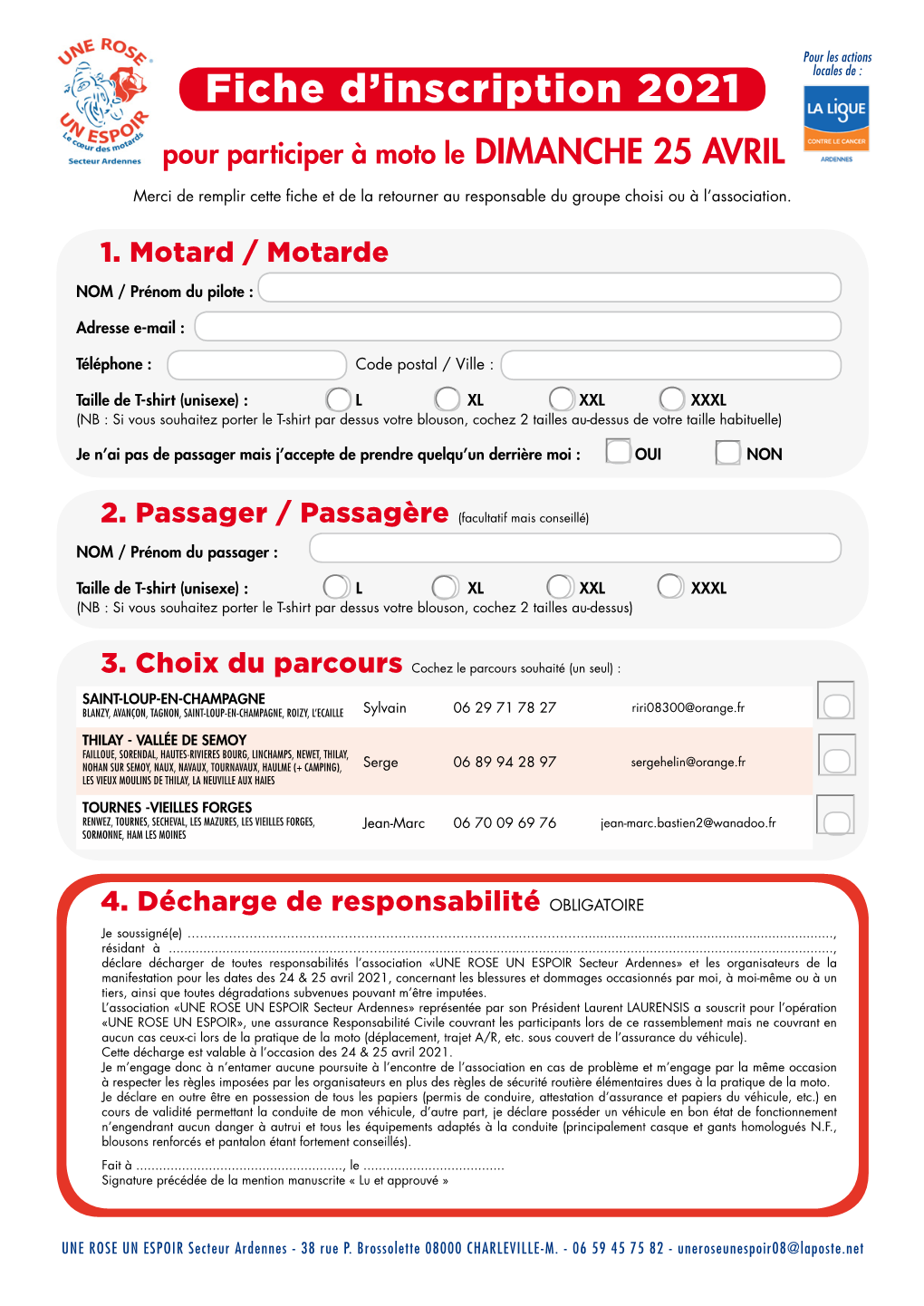 Fiche D'inscription 2021